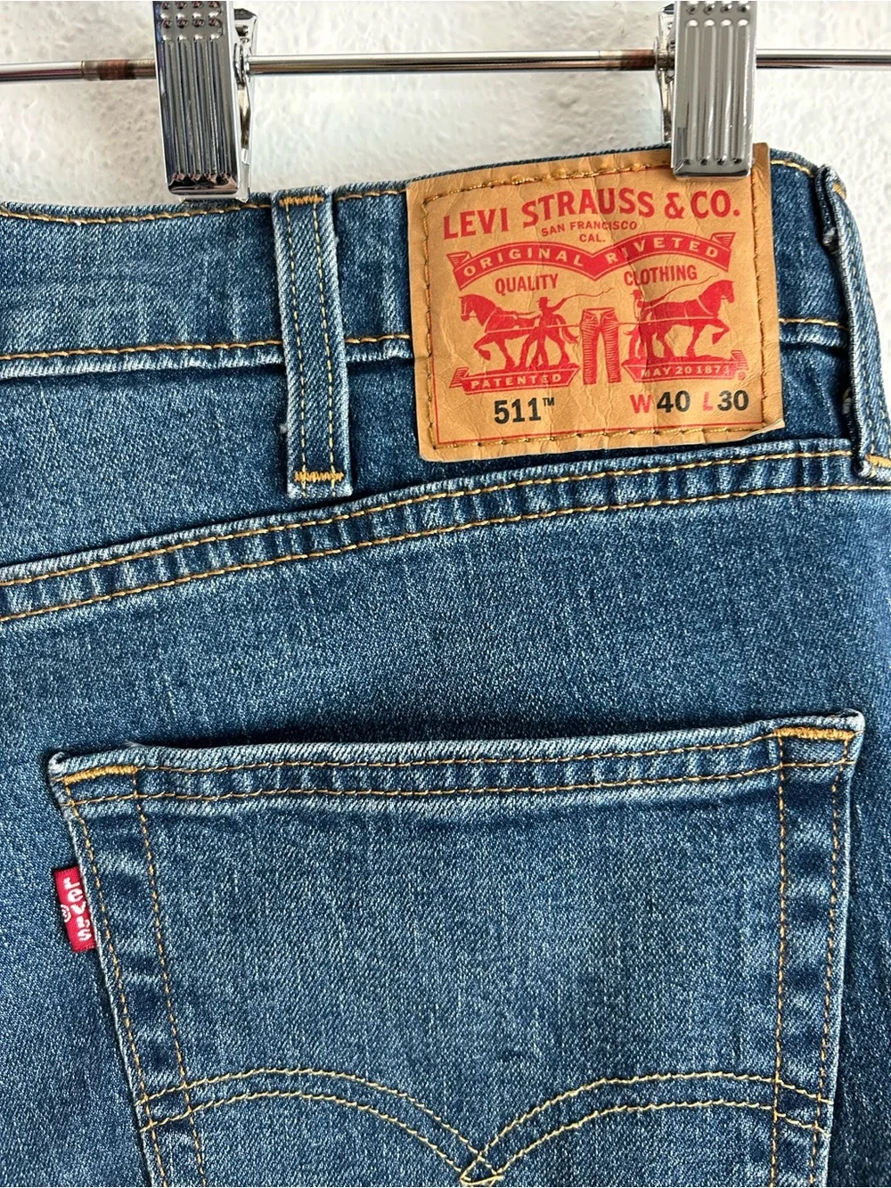 Levi's 511 Slim Jeans Men's Size 40x30 Blue Denim Stretch Classic